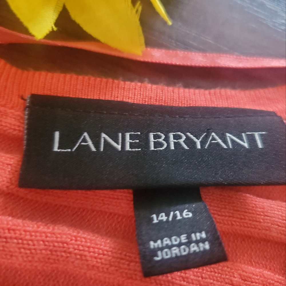 LANE BRYANT SALMON PINK CREW SWEATER - Picture 3 of 10